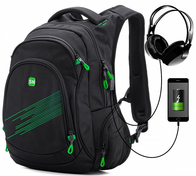 Рюкзак SkyName 90-110 чёрно-зеленый
